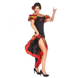 Déguisement danseuse flamenco femme - MARQUE - 172218 - Haut Jupe Fleur - Adulte - Multicolore - Noir