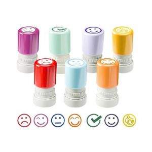Lot de 7 Tampons Enseignants Français Professeur Tampon Encreurs EcoleTampon Encreur pour Enfant avec BoîteTampon Enseignant -