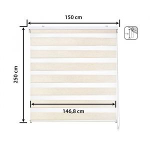 Store enrouleur jour et nuit - Easydeco - Lin - 150 x 250 cm