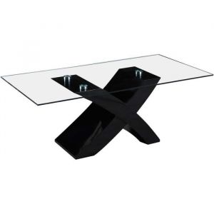 Table basse rectangulaire Habitat et Jardin Tina - Noir laqué - 117 x 62 x 45 cm