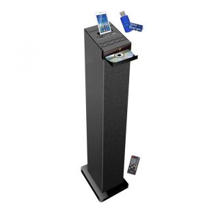 Tour de son noire avec lecteur CD Bluetooth FM et USB 60W + télécommande  clé 32Go Inclus