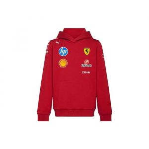 Sweat à capuche Scuderia Ferrari F1 pour enfant - Cerise foncée