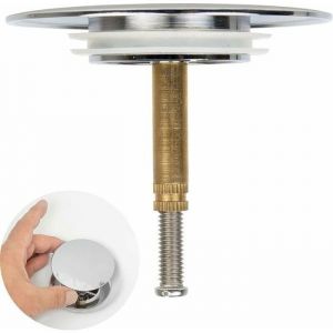 Bonde de baignoire universelle &Oslash;70mm double joint hauteur r&eacute;glable laiton