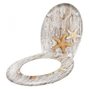 Abattant de WC Aufun - Etoile de mer - Taille universelle - Fermeture en douceur - Antibactérien