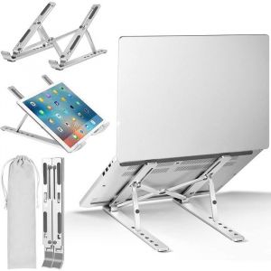 Support pour Ordinateur PortableAlliage daluminium Support PC Portable Ventilé réglable 80-195 MM Argent