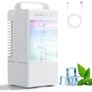 Climatiseur Mobile Rafra&icirc;chisseur dair Portable 4 en 1Mini Climatiseur Portable Silencieux avec 90&deg; OscillationModes de Brume