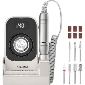 Ponceuse pour Ongles Professionnel Ponceuse Ongle Lime a Ongle Electrique 40000RPM Fraise pour Ongles en Gel et PONCEUSE MANUCURE