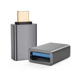 Autres peripheriques usb Helos - 288362 - Adaptateur OTG USB 3.1 A Femelle/Type-C(TM) Male Premium Gris Fonce
