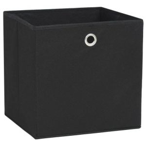 SALE 2025Cubes de rangement - Bo&icirc;tes de rangement - Lot de 4 - Tissu intiss&eacute; 28x28x28 cm Noir chill476523