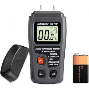 Humidim&egrave;tre num&eacute;rique pour bois d&eacute;tecteur de fuites deau pour bois de chauffage humidit&eacute; &eacute;cran LCD pour b&ucirc;ches b&eacute;ton pl&acirc;tre