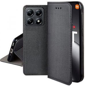 Housse etui portefeuille avec coque interieure en silicone pour Xiaomi 14T et 14T Pro 5G + film ecran - NOIR MAGNET