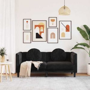 RemiseCanapé - CLIC-CLAC - avec coussins 2 places noir velours JILIMAISON2025 29086544