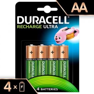 Duracell Recharge Ultra Piles Rechargeables type AA 2500 mAh Lot de 4 piles