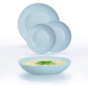 Service de table Luminarc Apy Paradise 18 pi&egrave;ces &ndash; Opale bleue pour 6 personnes