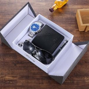 Coffret montre homme + lunettes de soleil homme + portefeuilles + porte-cl&eacute;s + boutons de manchette + stylos &ndash; mode qualit&eacute; cadeaux