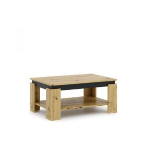 Table Basse - VIVALDI - Turia - Chêne Artisan/Noir - Rectangulaire - Contemporain - Design