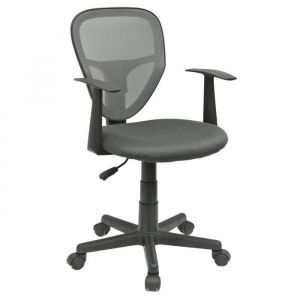 Chaise de bureau pour enfant STUDIO fauteuil pivotant et ergonomique avec accoudoirs siège à roulettes hauteur réglable mesh gris