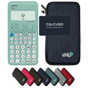 Calculatrice Casio fx-92 Coll&egrave;ge avec Housse de Protection WYNGS incluse Bleu - Calculatrice Scientifique