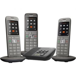 T&eacute;l&eacute;phone Fixe Sans Fil - Gigaset - Cl660A Trio - R&eacute;pondeur - 3 Combin&eacute;s - Gris Anthracite