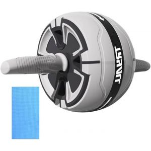 Roue Abdominale &Agrave; Rebond Automatique avec Support de Coude et Minuterie Roulette pour Abdominaux &agrave; Double Roue avec Tapis