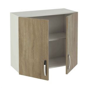 Meuble haut de cuisine 2 portes coloris chêne cortez - Hauteur 70 x Longueur 80 x profondeur 35 cm