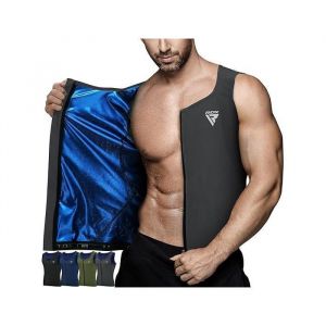 Gilet de Sauna Homme RDX Certifi&eacute; OEKO-TEX Minceur - Gaine Minceur Zipp&eacute;e Sport Fitness Gris L