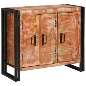 Buffet bahut/Commode MVS - multi-rangement - Meuble sur pied - avec portes Marron Bois Recycl&eacute; Massif et M&eacute;tal &26_8441775