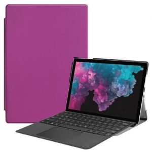 Pour 12.3 Microsoft Surface Pro 7 Housse Neuf Surface Pro 7 Coque Etui Flip Support Mince PU Cuir Cover Protection [Violet]