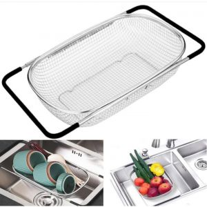 Passoire EvierPassoire Cuisine InoxPassoire PliablePassoire Fine CuisinePour Laver Les L&eacute;gumes Et Les FruitsExtensibleMaille