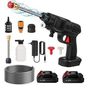 Nettoyeur haute pression sans fil 21 V 200 W 20 bars 5 L/min &eacute;quip&eacute; de 2 batteries Makita convient aux voitures