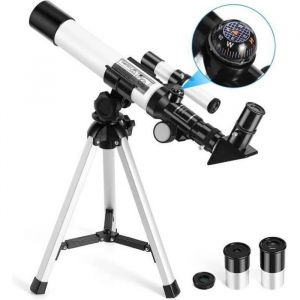 T&eacute;lescope pour Enfants -T&eacute;lescope Portable Astronomique avec Boussole et T&eacute;lescope R&eacute;fracteur Tr&eacute;pied pour Enfants et D&eacute;butants A5