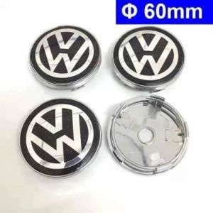 Buding - 4pcs 60mm Volkswagen Logo Enjoliveur Centre De Roue Jante Cache Moyeu