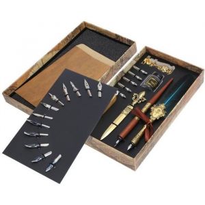 Kit stylo plume Ensemble de stylo plume calligraphie &eacute;criture dessin plume Dip Kit Vintage Art Craft Collection (SP248011R