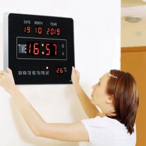 Fydun horloge de calendrier numérique Affichage de température de temps dhorloge de calendrier électronique électronique