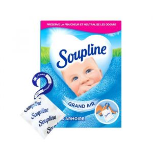 Sachets rafra&icirc;chissants pour linge - Soupline - Grand Air - Bo&icirc;te de 3 - Neutralise les mauvaises odeurs - Parfum frais