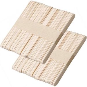 B&acirc;tonnet de Sucette B&acirc;ton Glace en Bois Naturel Stick Craft Qualit&eacute; Alimentaire Solide pour Cafe Lait Travaux Bricolage 100 Pcs