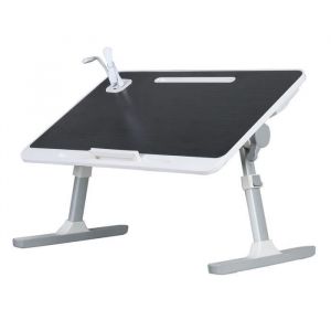 FLASIDU Table de lit pour ordinateur portable avec pieds pliables Table rotative en alliage daluminium Bureau portable Noir chau