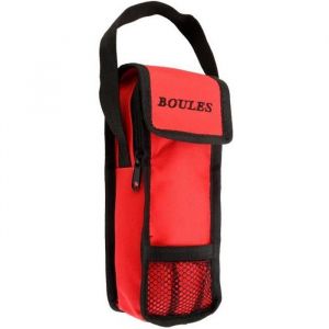 Sacoche de triplette pour jeu de 3 boules de pétanque de taille standard rouge