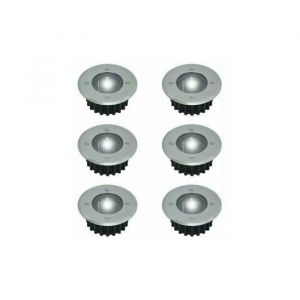 Spot LED solaire encastrable - YYV - Lot de 6 - Diamètre 85 mm - Résistant aux intempéries - Couleur blanche