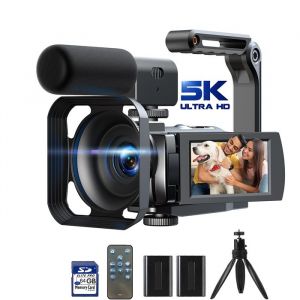 Caméscope 5K Campark 56 MP HD Caméra Vidéo Vlog Double Objectif Camescope Numérique WiFi avec microphone