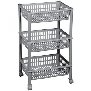 Etagère de rangement à roulettes Plast Team Jumbo - Argent