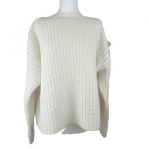 Pull Femme Belair Angora Grosse Maille - Blanc - Coupe Oversized - Manches Longues