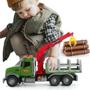 Camion de transport en bois - ZGEER - Granite - Grue de chargement - Grappin à bois - 3 troncs darbre