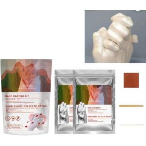 Kit De Moulage &Agrave; La MainKit Dempreintes De Main pour CouplePoudre Dempreinte De Main en Pl&acirc;tre 3DKit Moulage Main