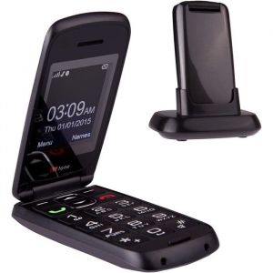 Ttfone Telephone Portable a clapet Simple dutilisation et Grosses Touches Utiliser Prepaye Station de Charge Incluse