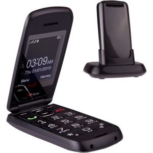 Ttfone Telephone Portable a clapet Simple d'utilisation et Grosses Touches Utiliser Prepaye Station de Charge Incluse