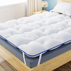 CASABEL Surmatelas Diamant 160 x 200 cm en Microfibre - Confort Optimal - Moelleux AntiAcarien Respirant- pour Matelas 2 Places