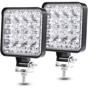 Phare LED 4X4 12v-24V LED Feux 2PCS Phare De Travail 48W Feux Antibrouillard LED Barre De Travail pour Véhicule Tracteur Ca[620]