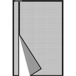 Magn&eacute;tique Moustiquaire Porte Fenetre 125x235cm Ouverture Lat&eacute;rale Rideau Moustiquaire Aimant&eacute;e en Fibre de Verre Noir