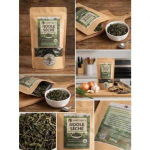 Ndol&eacute; S&eacute;ch&eacute; 100g &ndash; Feuilles Naturelles &ndash; Bitter Leaf Vernonia &ndash; Produit Authentique Cameroun &ndash; 100% Naturel &ndash; Sachet Refermable